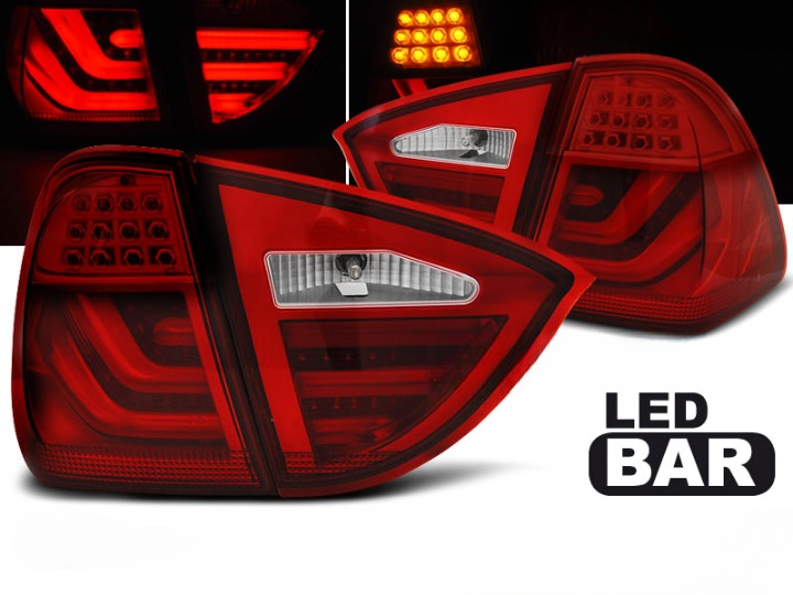 LED BAR TAIL LIGHTS RED fits BMW 3 SERIES (E90) 05-08