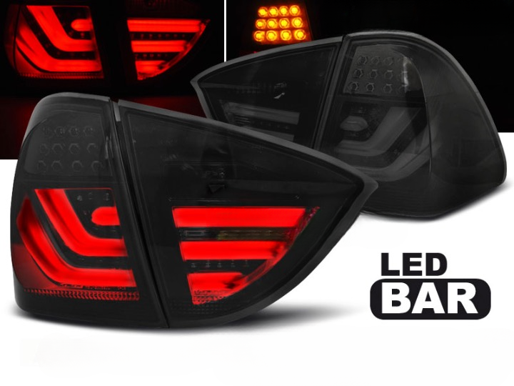 LED BAR TAIL LIGHTS SMOKE fits BMW 3 SERIES (E90) 05-08