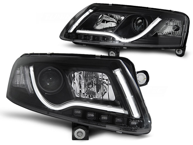 HEADLIGHTS TUBE LIGHT BLACK fits AUDI A6 (C6)