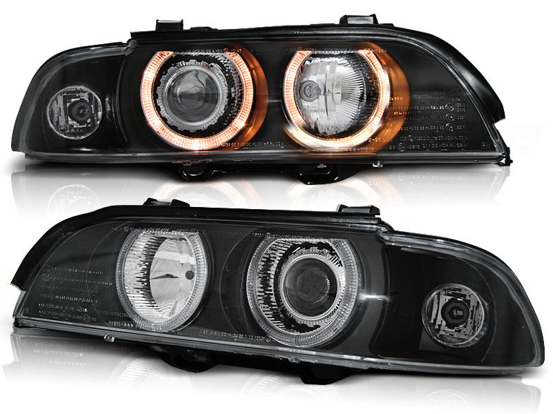 HEADLIGHTS ANGEL EYES BLACK fits BMW 5 SERIES (E39) 09.95-06.03