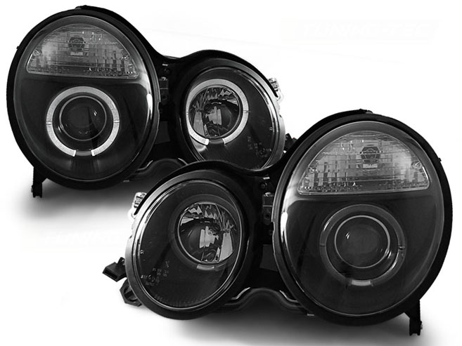 HEADLIGHTS ANGEL EYES BLACK fits MERCEDES E CLASS (W210)