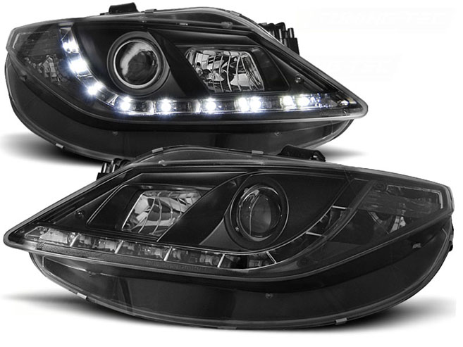 HEADLIGHTS DAYLIGHT BLACK fits SEAT IBIZA 6J 06.08-12