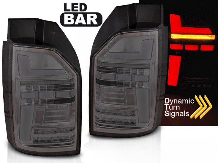 LED BAR TAIL LIGHTS SMOKE SEQ fits VW TRANSPORTER VI BULB