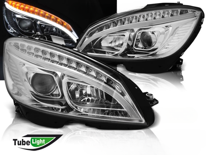 HEADLIGHTS TUBE LIGHT CHROME fits MERCEDES C CLASS (W204)