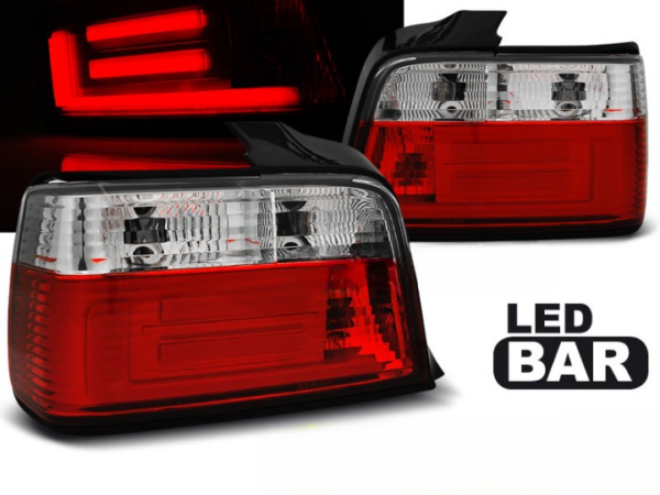 LED BAR TAIL LIGHTS RED WHIE fits BMW 3 SERIES (E36) SEDAN