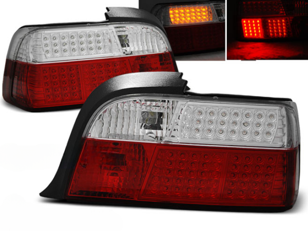 LED TAIL LIGHTS RED WHITE fits BMW 3 SERIES (E36)