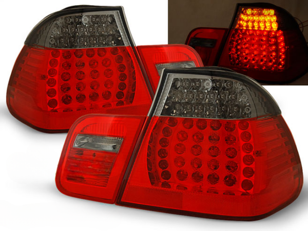 LED TAIL LIGHTS RED SMOKE fits BMW 3 SERIES (E46) SEDAN