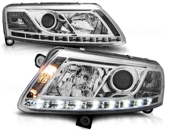 HEADLIGHTS TRUE DRL CHROME fits AUDI A6 (C6)