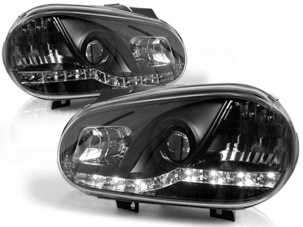 HEADLIGHTS DAYLIGHT BLACK fits VW GOLF IV 09.97-09.03