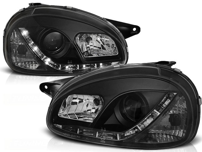 PROJECTOR HEADLIGHTS WITH LED PARKING LIGHT fits OPEL CORSA B