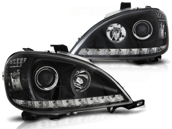 HEADLIGHTS DAYLIGHT BLACK fits MERCEDES M CLASS (W163)08.01