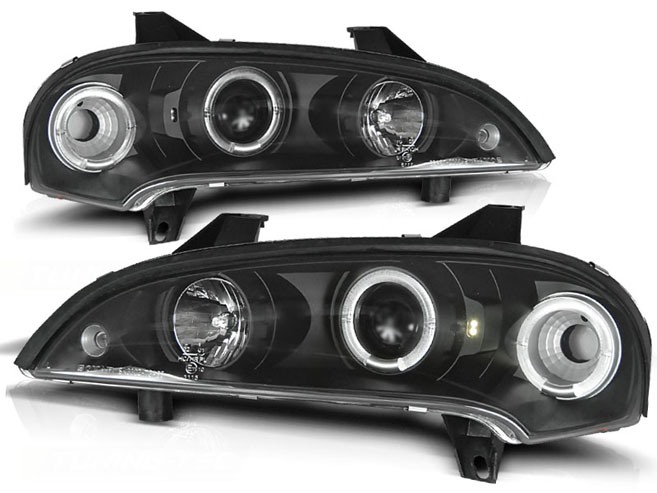 PROJECTOR HEADLIGHTS WITH DUAL HALO RIMS fits OPEL TIGRA