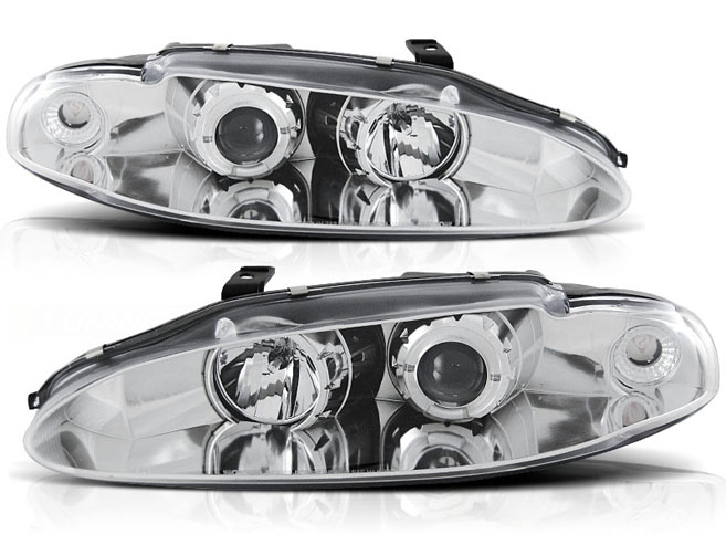 PROJECTOR HEADLIGHTS WITH DUAL HALO RIMS fits MITSUBISHI ECLIPSE II