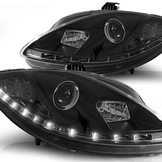 HEADLIGHTS DAYLIGHT BLACK fits SEAT LEON ALTEA TOLEDO 06.05-09