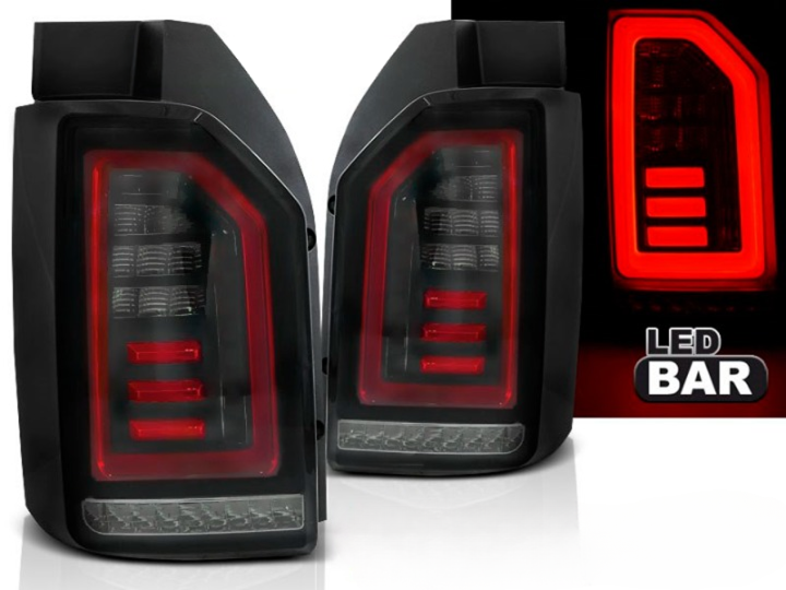 Ledbar tagatuled "Black smoke" punased VW T6 15-19 Tagaluugiga (OEM halogen)