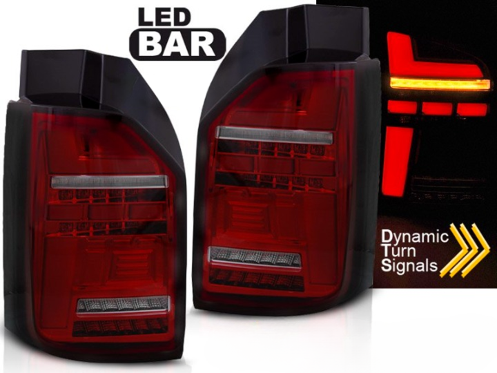 LedBar tagatuled "Red Smoke" VW T6.1 20- (OEM Halogen)