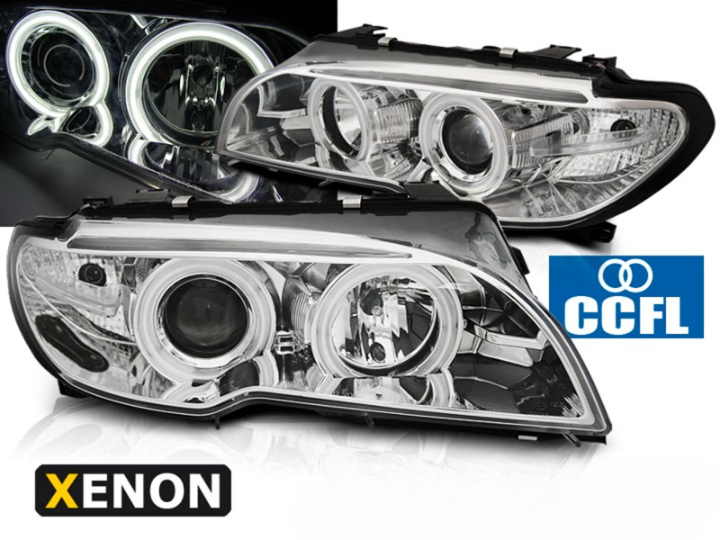 Xenon esituled "AngelEyes CCFL chrome" Bmw E46 03-06 kupee / kabrio