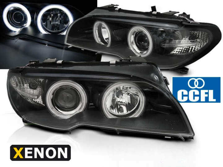 Xenon esituled "AngelEyes CCFL black" Bmw E46 03-06 kupee / kabrio