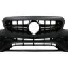 Front Bumper with Rear Diffuser and Exhaust Muffler Tips Chrome suitable for Mercedes E-Class W213 (2016-2019) E63 Design Black Edition - Image 2
