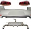 Rear Bumper suitable for VW Golf 6 VI (2008-2012) with Exhaust System and Taillights FULL LED Dynamic Sequential Turning Light GTI Design