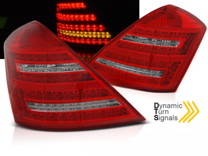LED TAIL LIGHTS RED WHITE SEQ fits MERCEDES S CLASS (W221) 05-09