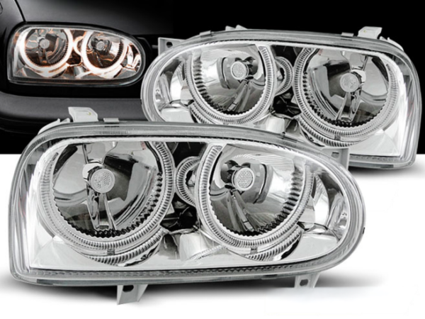 HEADLIGHTS ANGEL EYES CHROME fits VW GOLF III
