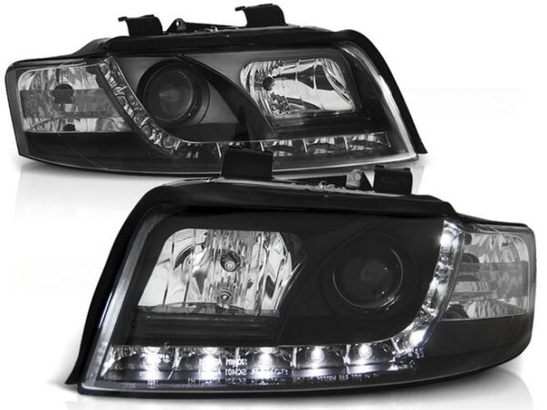 HEADLIGHTS DAYLIGHT BLACK fits AUDI A4 10.00-10.04