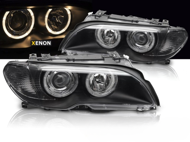 Xenon esituled "AngelEyes Black" BMW E46 03-06 kupee / kabrio