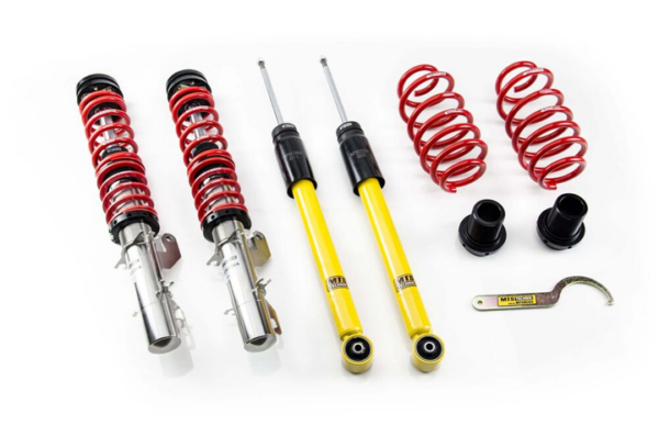 Audi / Seat / Skoda / Volkswagen A3 / BORA I / BORA Variant / GOLF IV / GOLF IV Variant / LEON / NEW BEETLE / NEW BEETLE Convertible / OCTAVIA I / OCTAVIA I Combi / TOLEDO II / TT / TT Roadster – Coilover vedrustus Comfort Inox - XMTSGWVW10-C