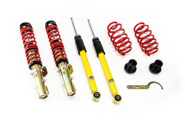 Audi / Seat / Skoda / Volkswagen A3 / BORA I / BORA Variant / GOLF IV / GOLF IV Variant / LEON / NEW BEETLE / NEW BEETLE Convertible / OCTAVIA I / OCTAVIA I Combi / TOLEDO II / TT / TT Roadster – Coilover vedrustus Comfort Gold - MTSGWVW87-C