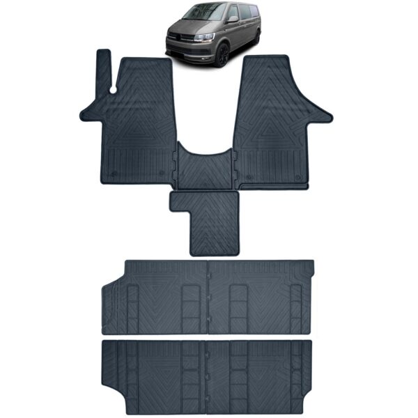 VW Bus T5 T6 2003-2019 Premium kummist põrandamattide komplekt 8-osaline