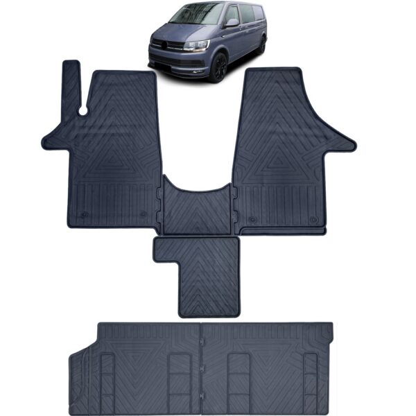 VW Bus T5 T6 2003-2019 Premium kummist põrandamattide komplekt 6-osaline