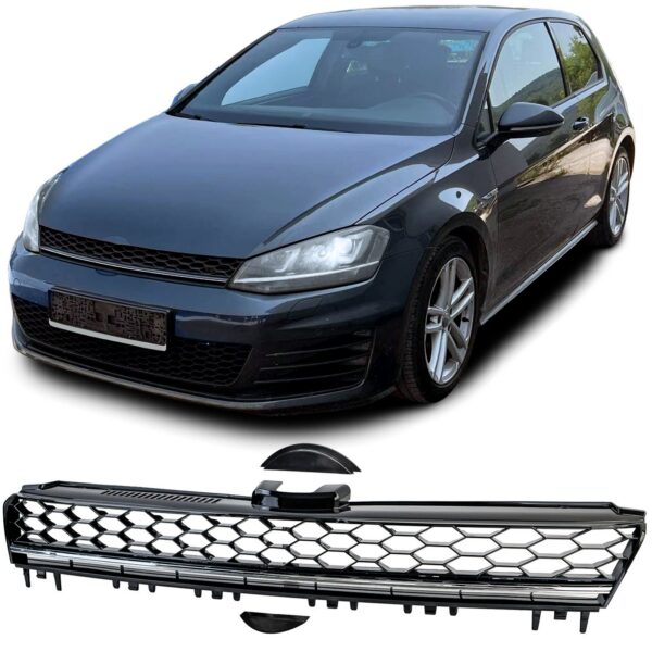 Kärgstruktuuriga iluvõre ilma embleemita ja kroomribaga VW Golf 7 12-17 ka GTD-le