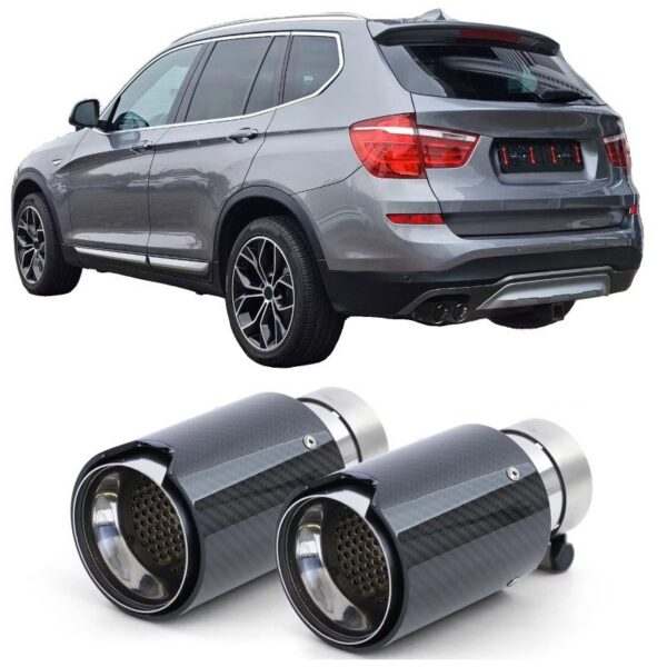 2x 90 mm süsinikkiust summutitoru BMW X3 F25 2010-2017