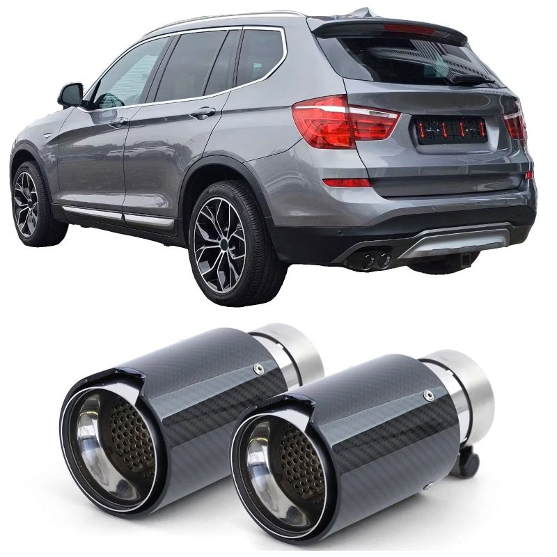 2x 90 mm süsinikkiust summutitoru BMW X3 F25 2010-2017