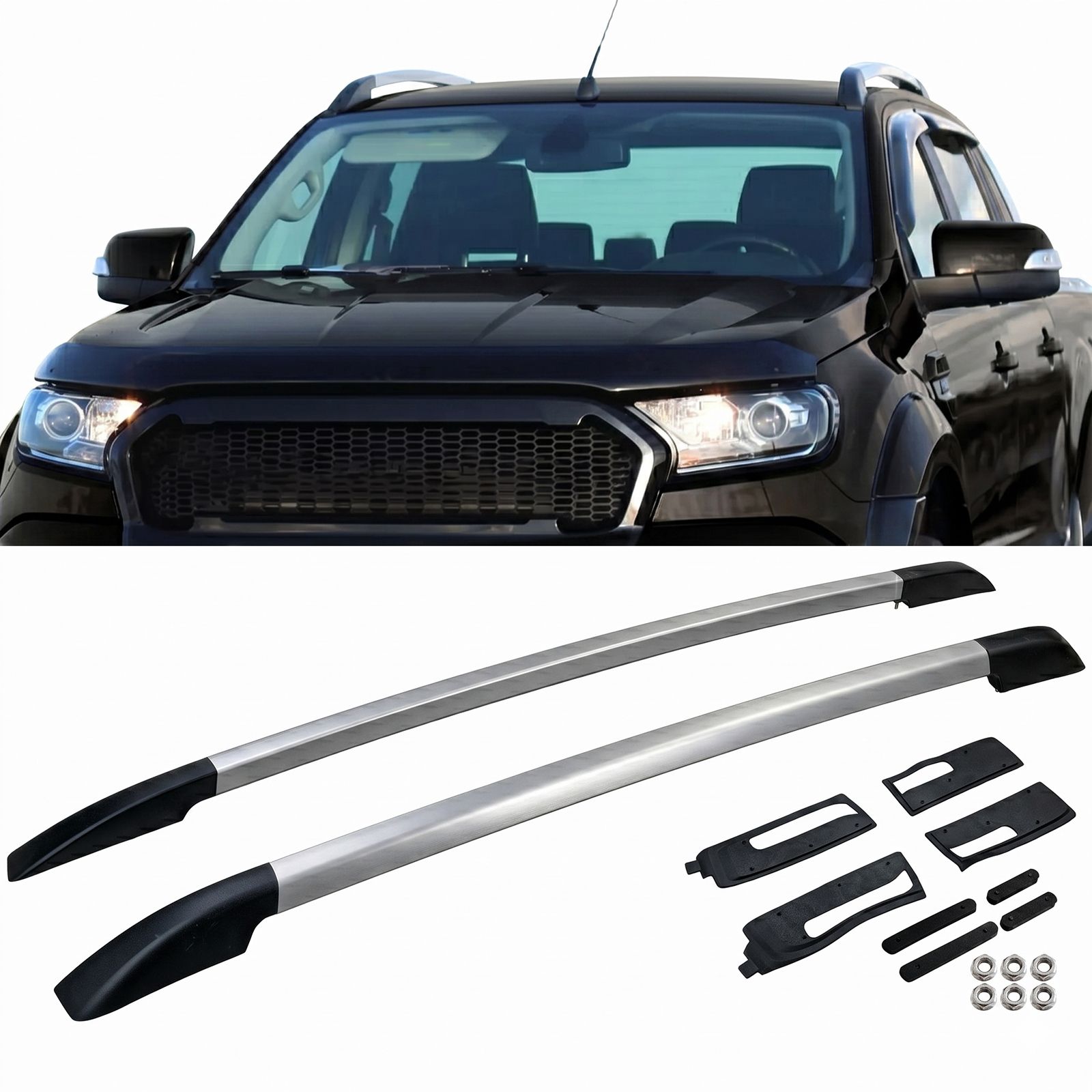 Alumiiniumist katusereelingud Ford Ranger T6 T7 T8 2012-2022