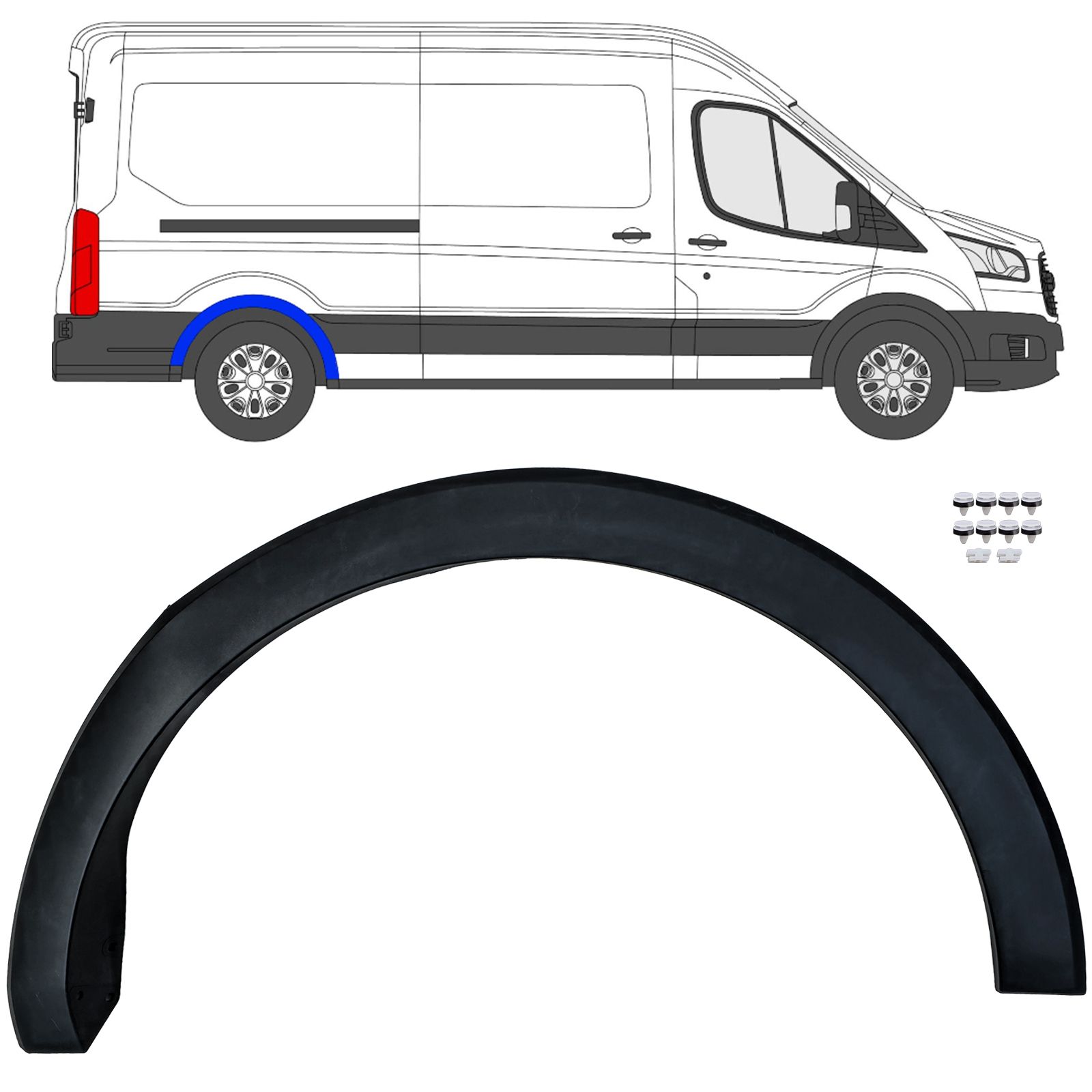 Parema tagumise poritiiva liist Ford Transit V363 2014-2019