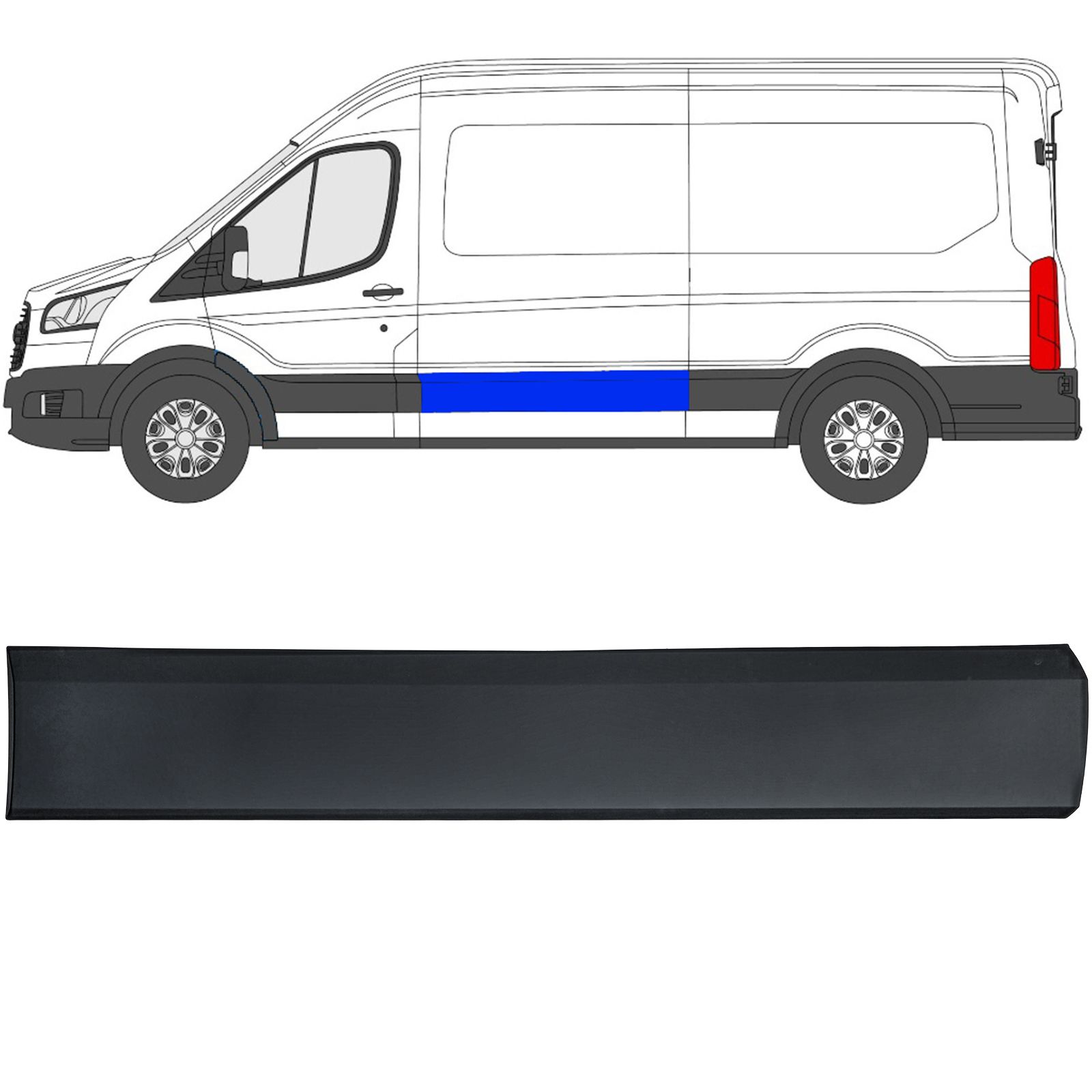 Vasaku küljepaneeli liist Ford Transit V363 2014-2019 L2 L3