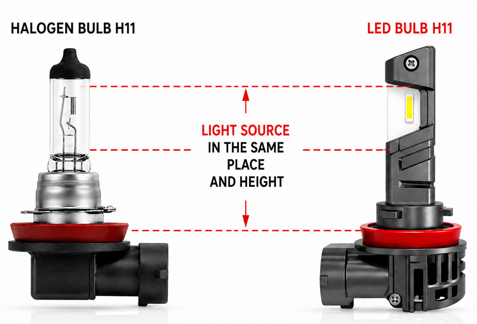 H11 12V led lambid ECE-R37 - Pilt 2