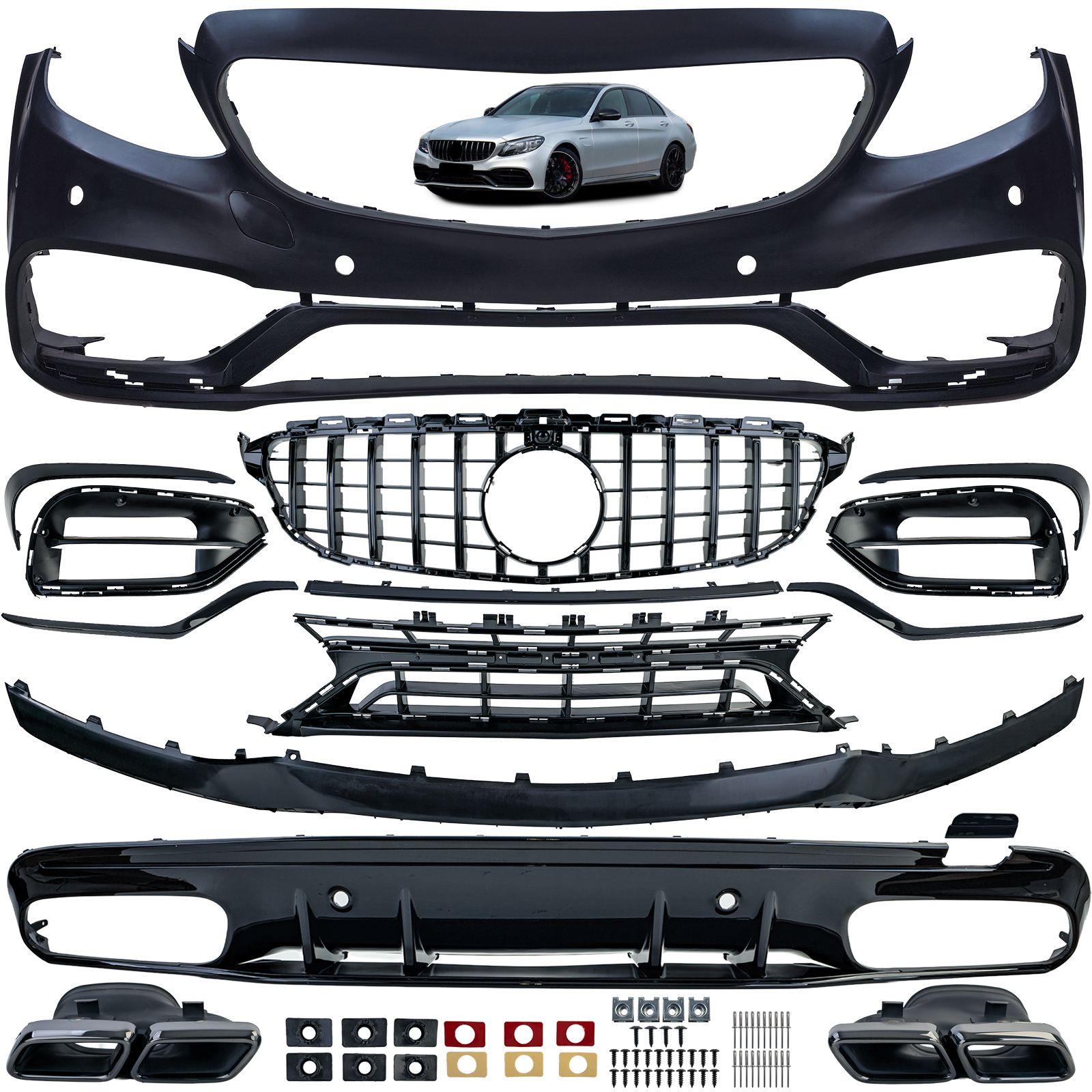 Mercedes-Benz C-Klass (W205) 14-18 Esistange & Difuusori komplekt